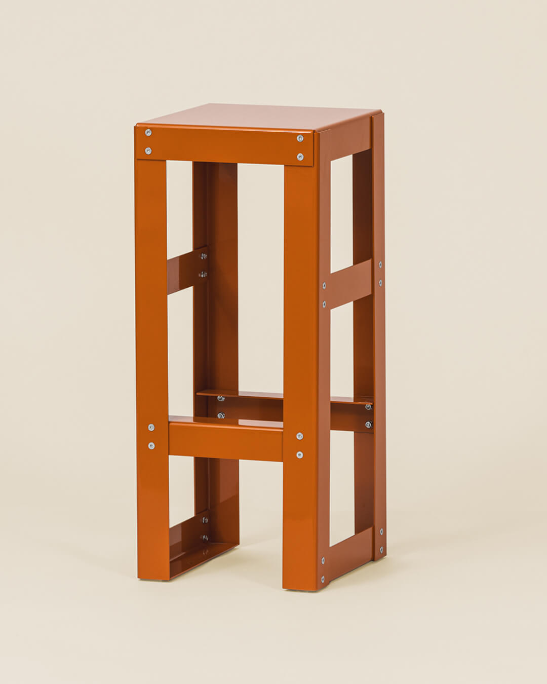 ‘TFS‘ (bar stool), brown chocolate, mild steel, powder coating, 2023